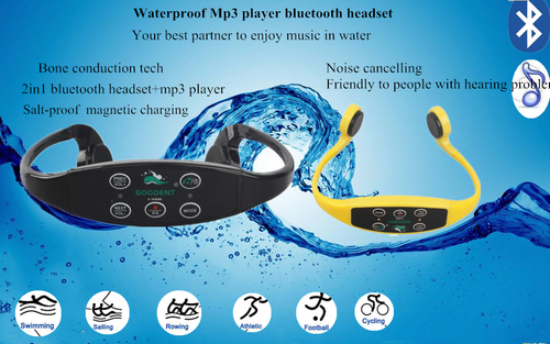 Bone conduction waterproof mp3 player bluetooth headset H906MB